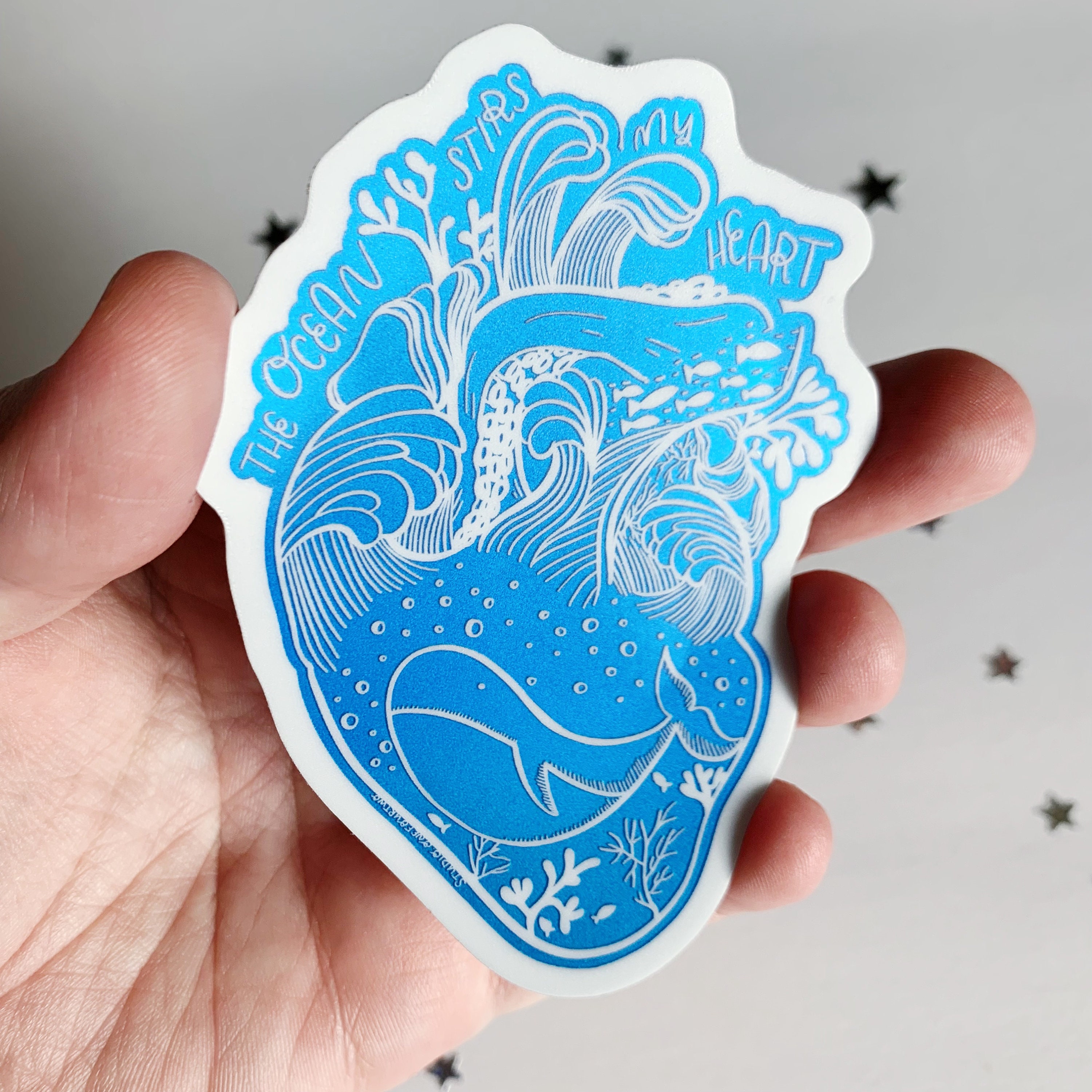 Heart of the Ocean Vaporwave Sticker | Sea Creatures | Anatomical Heart ...