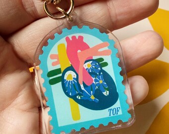 TOF Acrylic Keychain | Anatomical Heart Acrylic Keychain