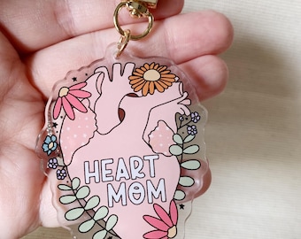 Portachiavi in acrilico a forma di cuore per mamma / Portachiavi in acrilico a forma di cuore anatomico