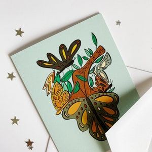 Carte papillon | Je pense à toi carte | Carte de sympathie | Carte de vœux | Papillons