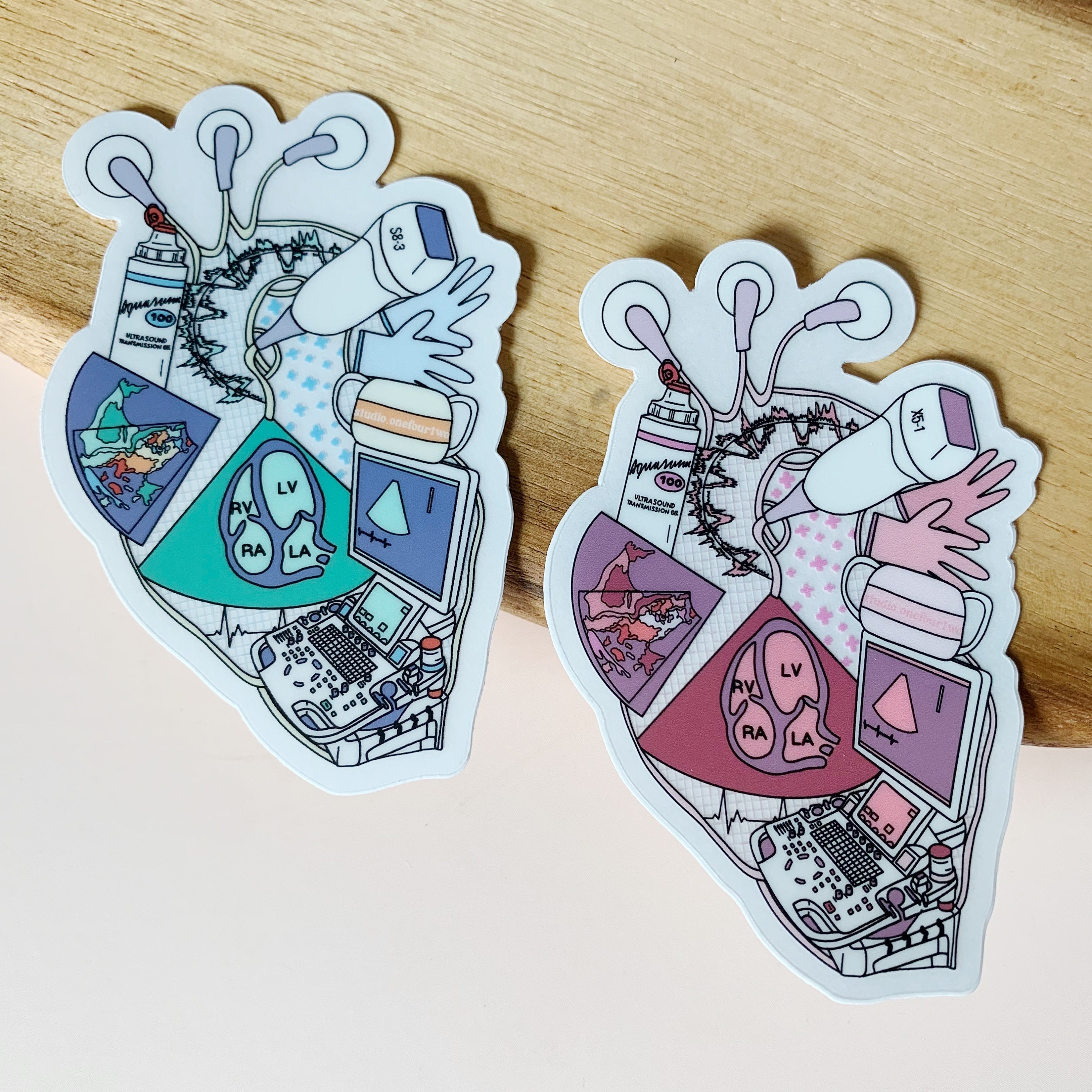 Cardiac Sonographer Heart | Frosted Clear Sticker | Anatomical Heart - Etsy