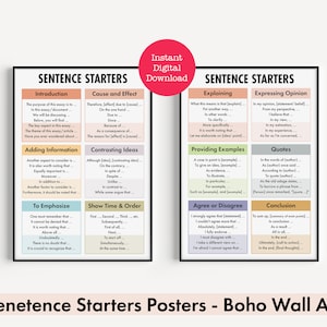 Available in two color palettes: Boho and Rainbow Colors
The link for the rainbow color palette Parts of Speech Poster is in the description.