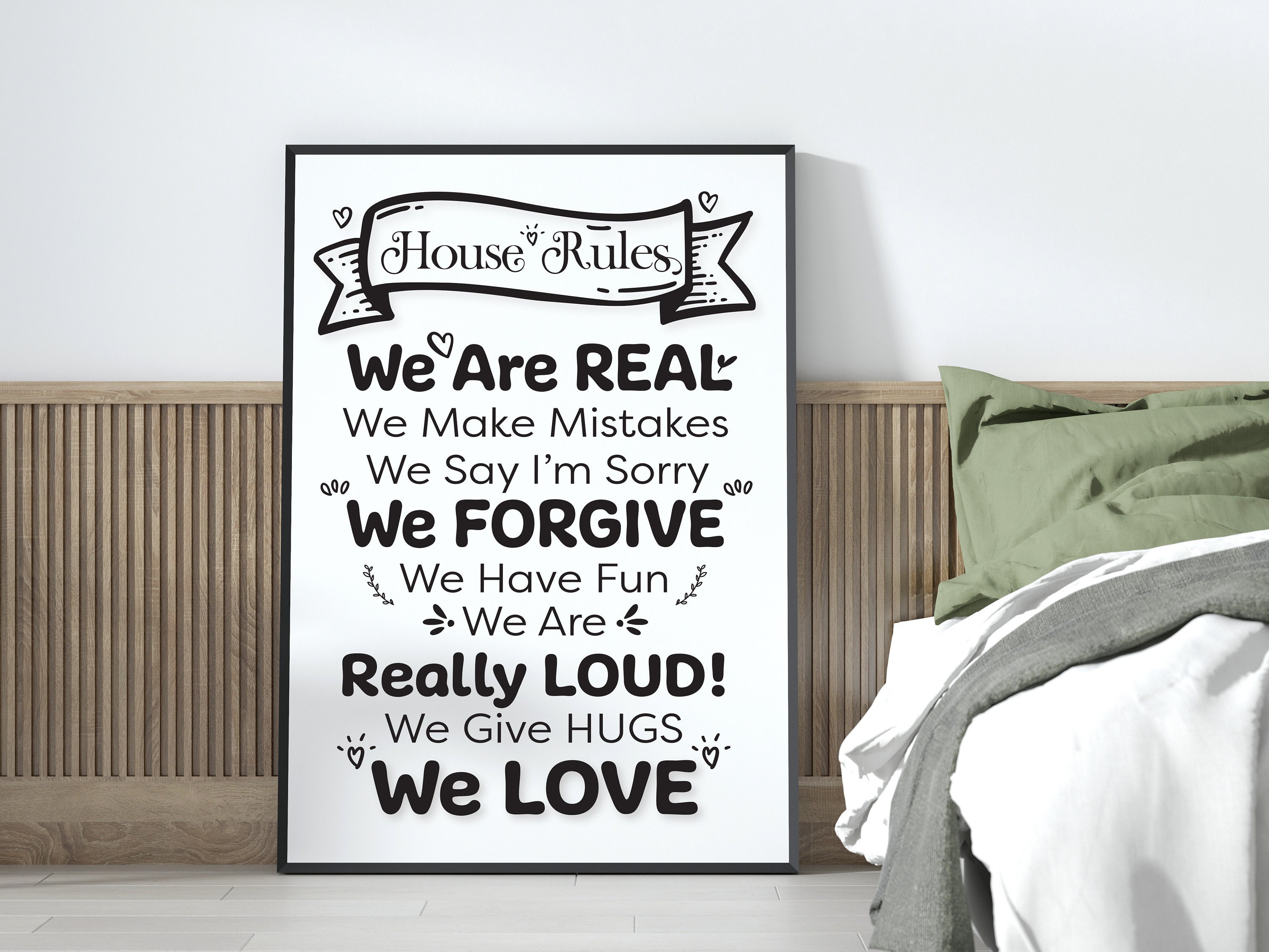 House Rules Poster Wall Art For Home Décor Digital Etsy