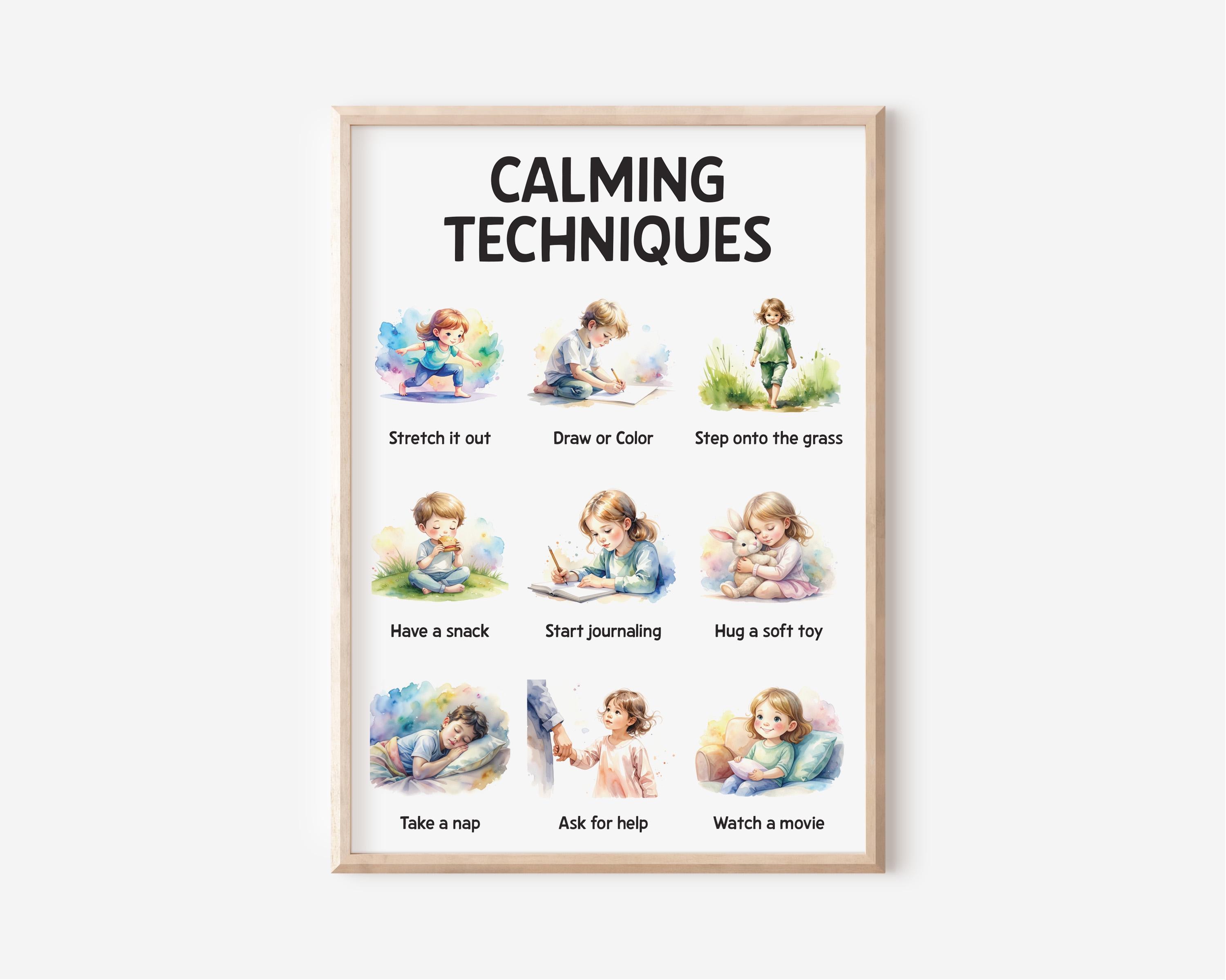Calming Techniques Poster | Kids Coping Skills Chart | Calm Down ...
