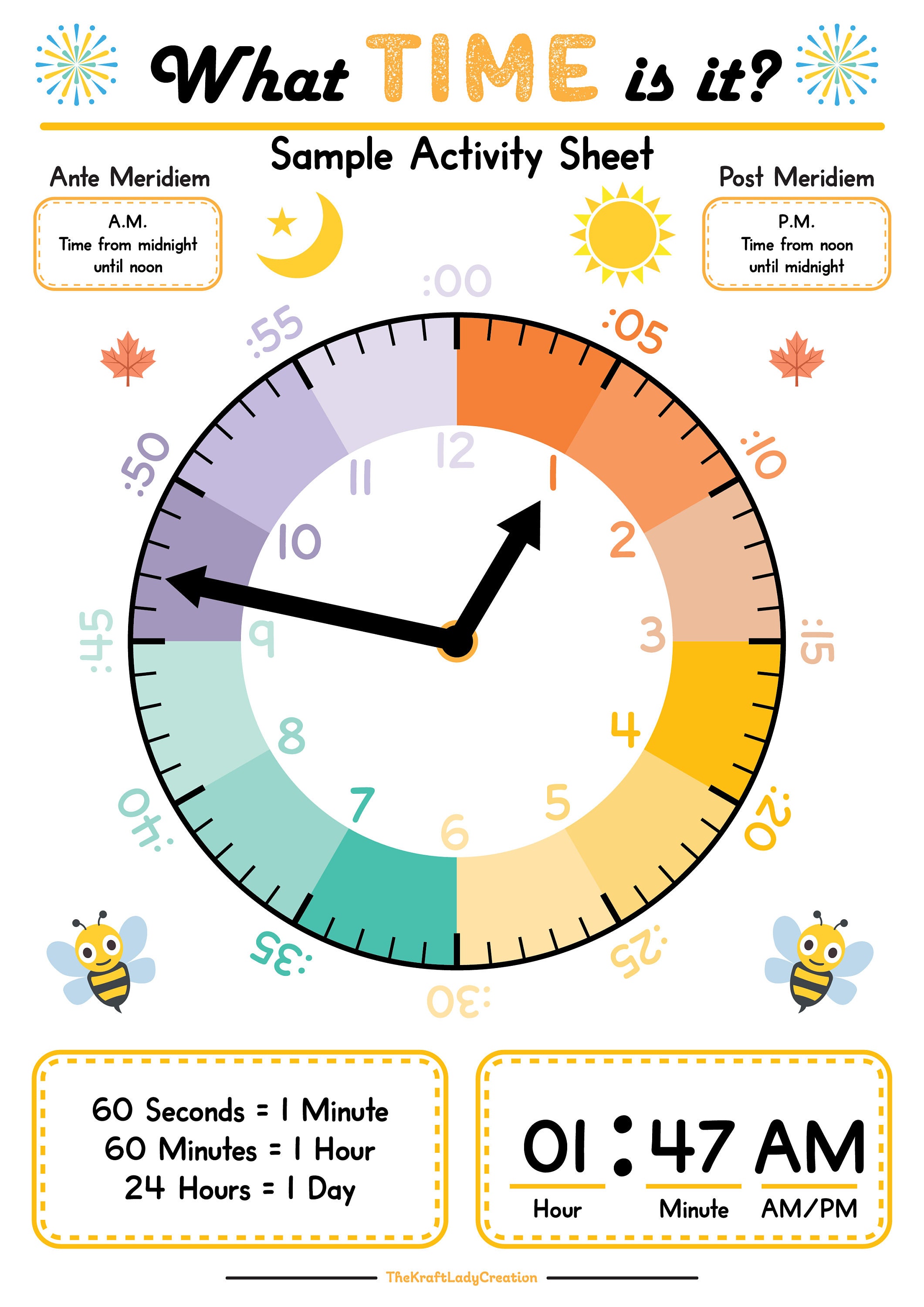 Telling Time Poster Printable