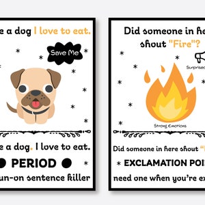 Punctuation Matters Set of 6 English Grammar Punctuation Marks Posters, Punctuation Humor Posters, Classroom Poster, Instant Download image 4