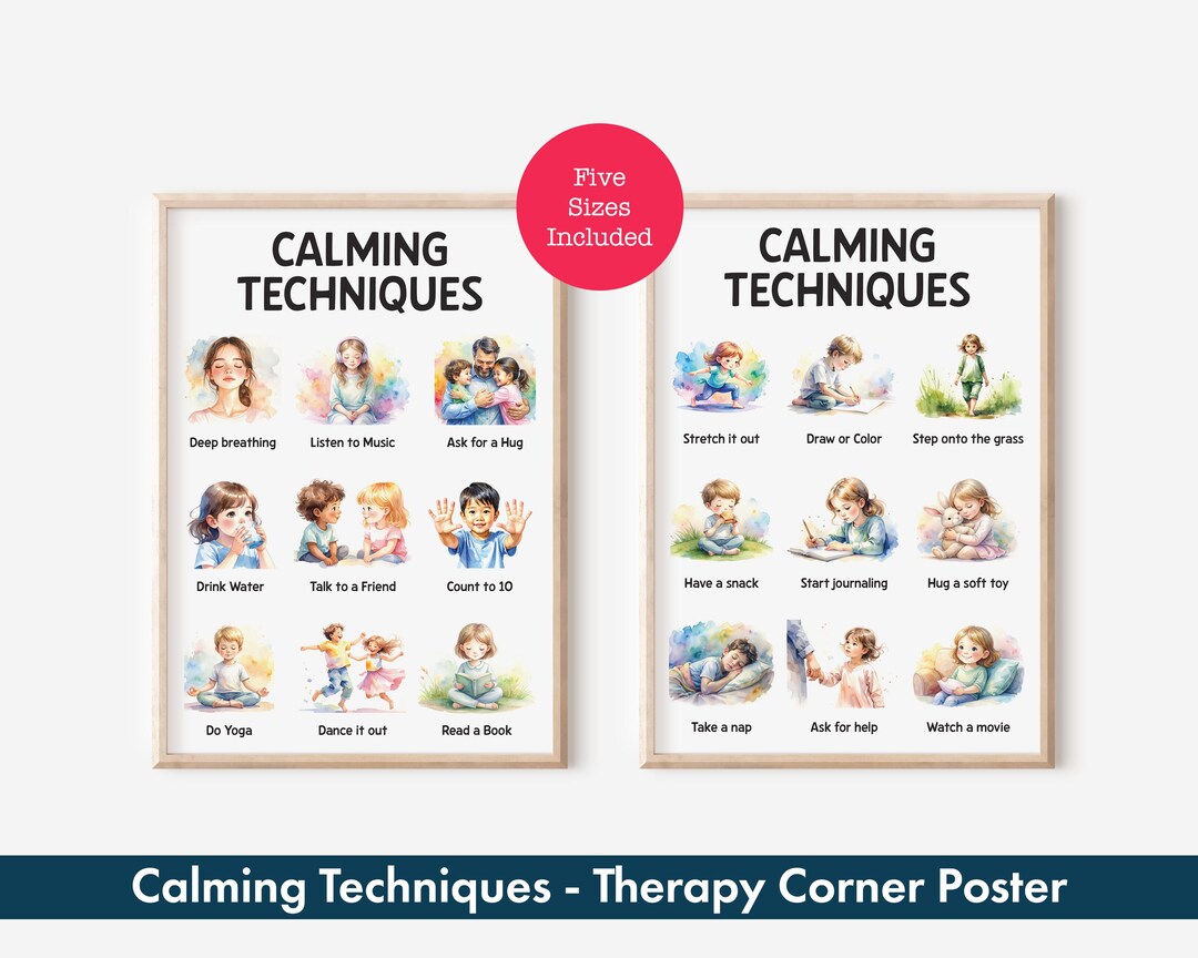 Calming Techniques Poster | Kids Coping Skills Chart | Calm Down ...