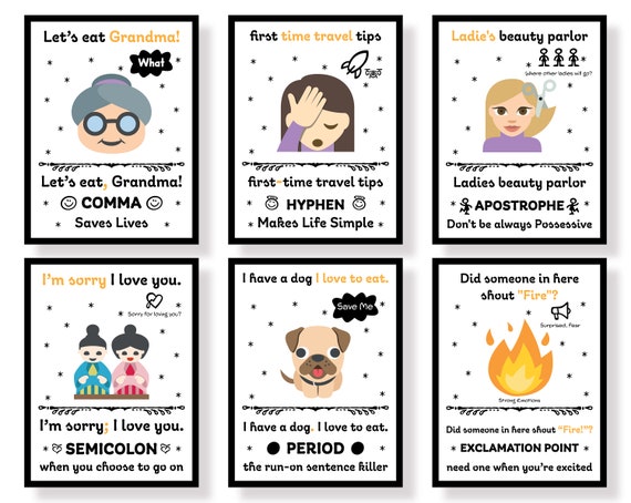 Punctuation Matters Set of 6 English Grammar Punctuation - Etsy