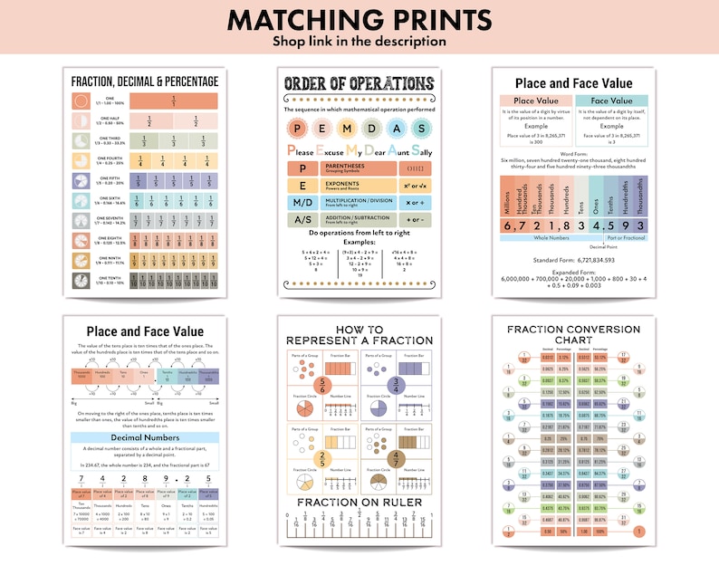 Also find the matching maths boho themed prints on Curious Bee Studio, shop link is in the description.