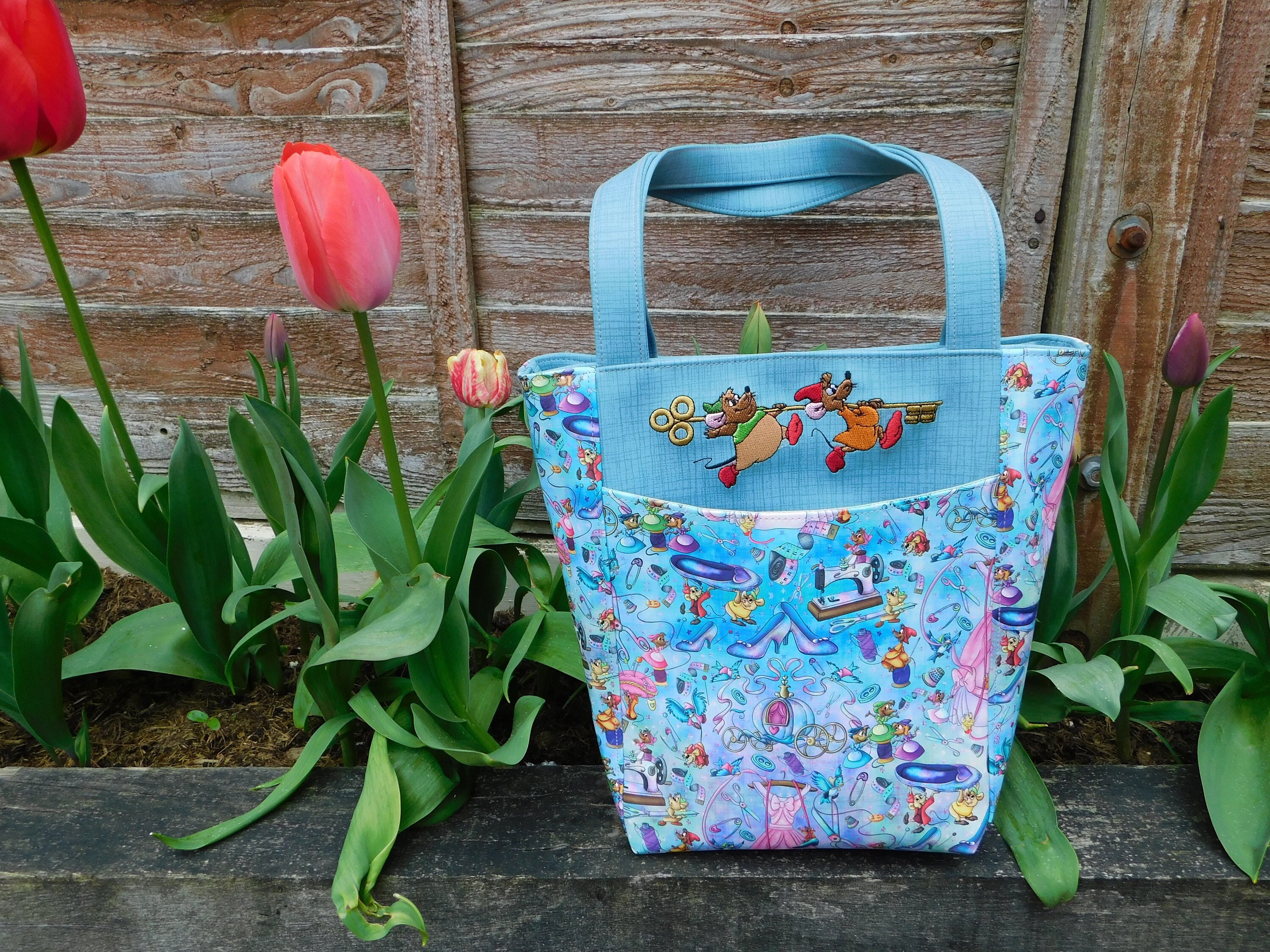 Louisa Mini Crossbody Tote Bag Square or Flowers Print Recommended for Ages 2 Years -Teens Option 2 Is for The Square Pattern