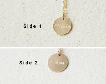 I AM / MAGIC Necklace • Reversible Necklace in Sterling Silver, Gold Filled, Rose Gold Filled • Magic Necklaces • Women Empowerment Necklace