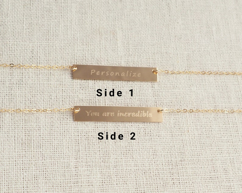 YOU ARE INCREDIBLE Personalized Reversible Necklace \u2022 Double Sided Necklace in Sterling Silver Rose Gold Filled \u2022 Gift For Her Gold Filled