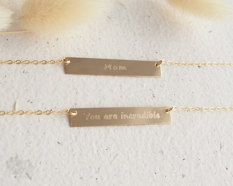 YOU ARE INCREDIBLE Personalized Reversible Necklace \u2022 Double Sided Necklace in Sterling Silver Rose Gold Filled \u2022 Gift For Her Gold Filled