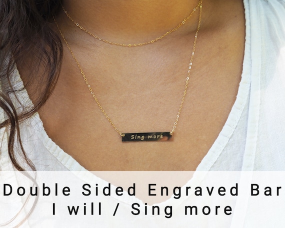 YOU ARE INCREDIBLE Personalized Reversible Necklace \u2022 Double Sided Necklace in Sterling Silver Rose Gold Filled \u2022 Gift For Her Gold Filled