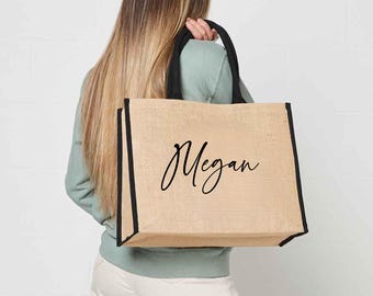 Personalised Teacher Bag, Custom Teacher Stuff Bag, Teacher Tote Bag, Teacher Gift, TA Gift, Thank You Teacher Present, Jute Lunch Bag