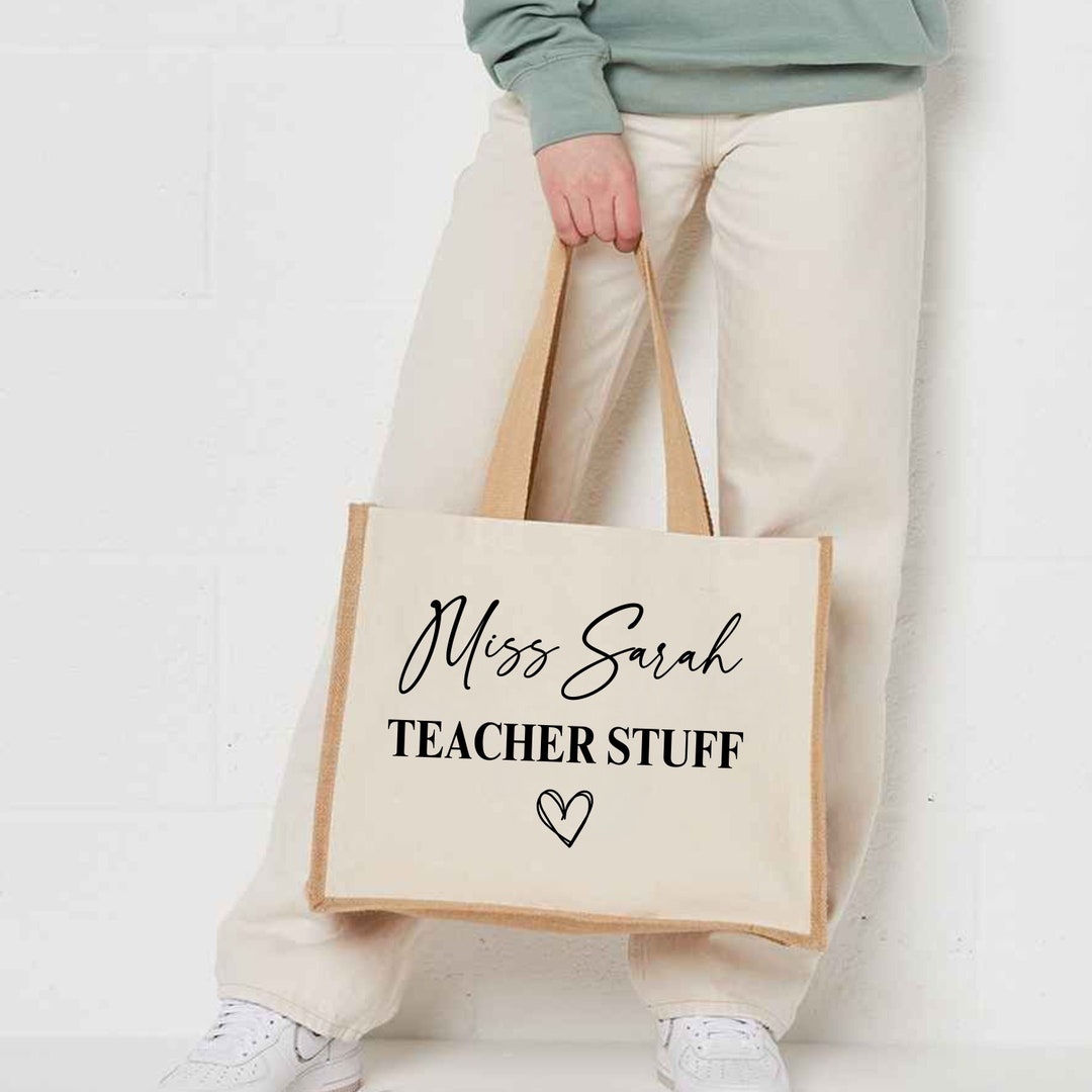 Personalised Teacher Bag, Custom Teacher Stuff Bag, Teacher Tote Bag ...