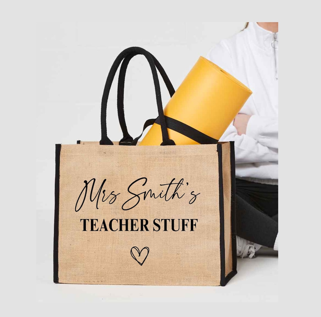 Personalised Teacher Bag, Custom Teacher Stuff Bag, Teacher Tote Bag, U2013 Persy Boo