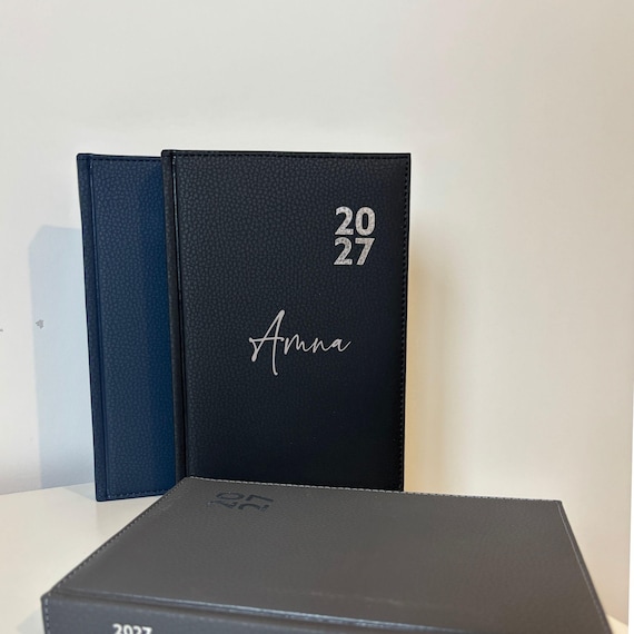 Personalised 2027 A5 Day A Page  diary Luxury Vegan Friendly Personalised Gift for colleagues office, 2027 Day a page diary, 2027 organiser