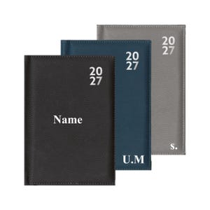 Agenda 2027, luxe, premium, gepersonaliseerde agenda voor 2027, A5-formaat, A5 pagina's per dag, weekoverzicht, agenda voor hem, cadeau voor een collega als werkdagagenda