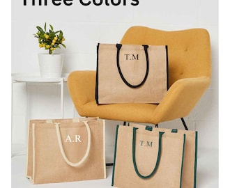 Personalised Beach Bag Everyday Shopping Bag Girls trip Holiday Bag Burlap Tote, bridesmaid monogramed tote bags