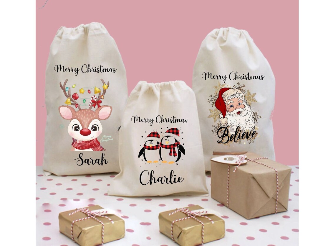 Personalised Christmas Sacks Christmas Gift Bags Santa - Etsy UK