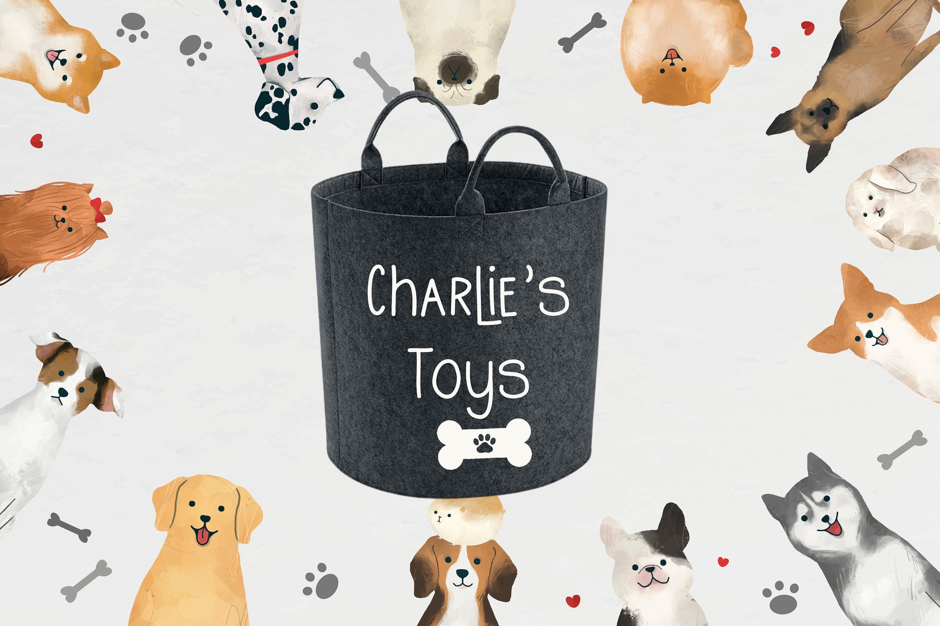 Hundespielzeug-Organizer mit großer Kapazität,  Filz-Hunde-Kleinigkeiten-Körbe, Aufbewahrungskorb für Haustierspielzeug,  zum Aufbewahren von Spielzeug – die besten Artikel im Online-Shop Joom Geek