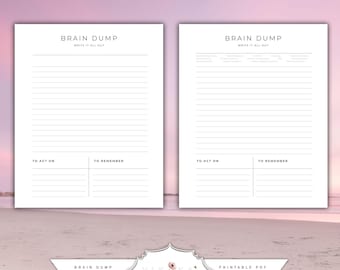 Brain Dump Printable | Minimalist Mental Declutter Worksheet (PDF)