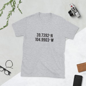 Denver Coordinates Short-Sleeve Unisex T-Shirt