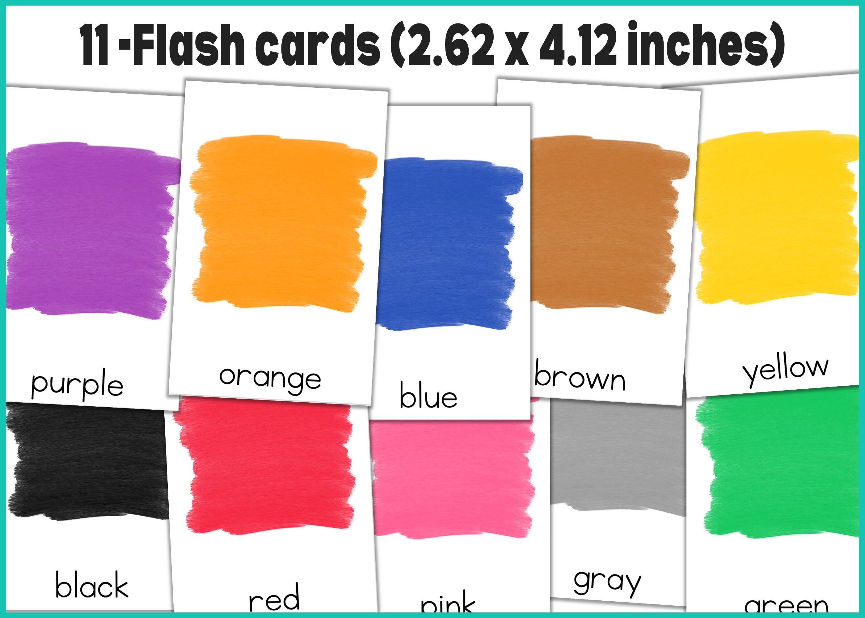 Buy Color Flashcards for Preschool, Printable Shape Flashcards for ...