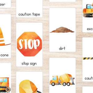 Construction Flashcards for Preschool, Printable PDF, Watercolor ...
