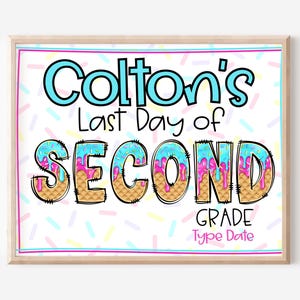 Last Day of School Signs, Editable Last Day of School Sign, First day of school printable, Custom Canva template, Icecream Drip Poster