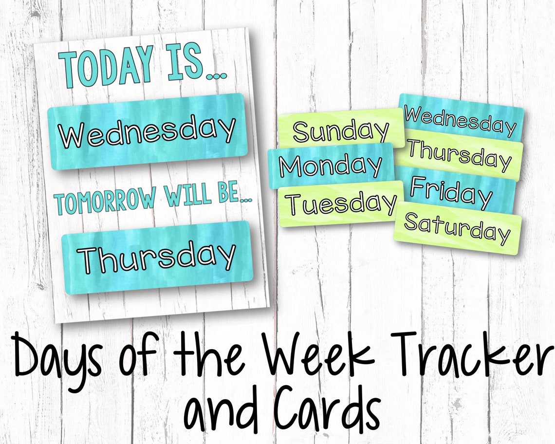 Shiplap Calendar Shiplap Classroom Decor Watercolor Calendar Etsy