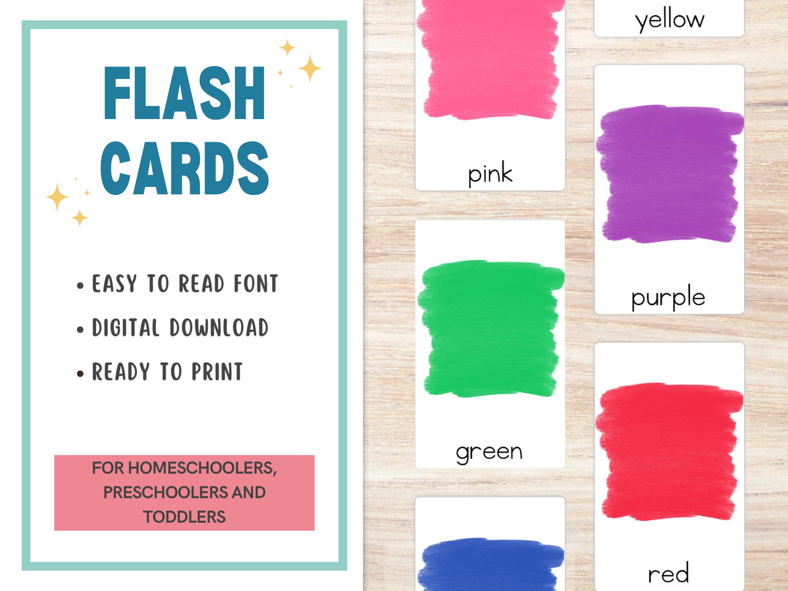 Color Flashcards Printable for Preschool, Learn Colors for Toddlers ...