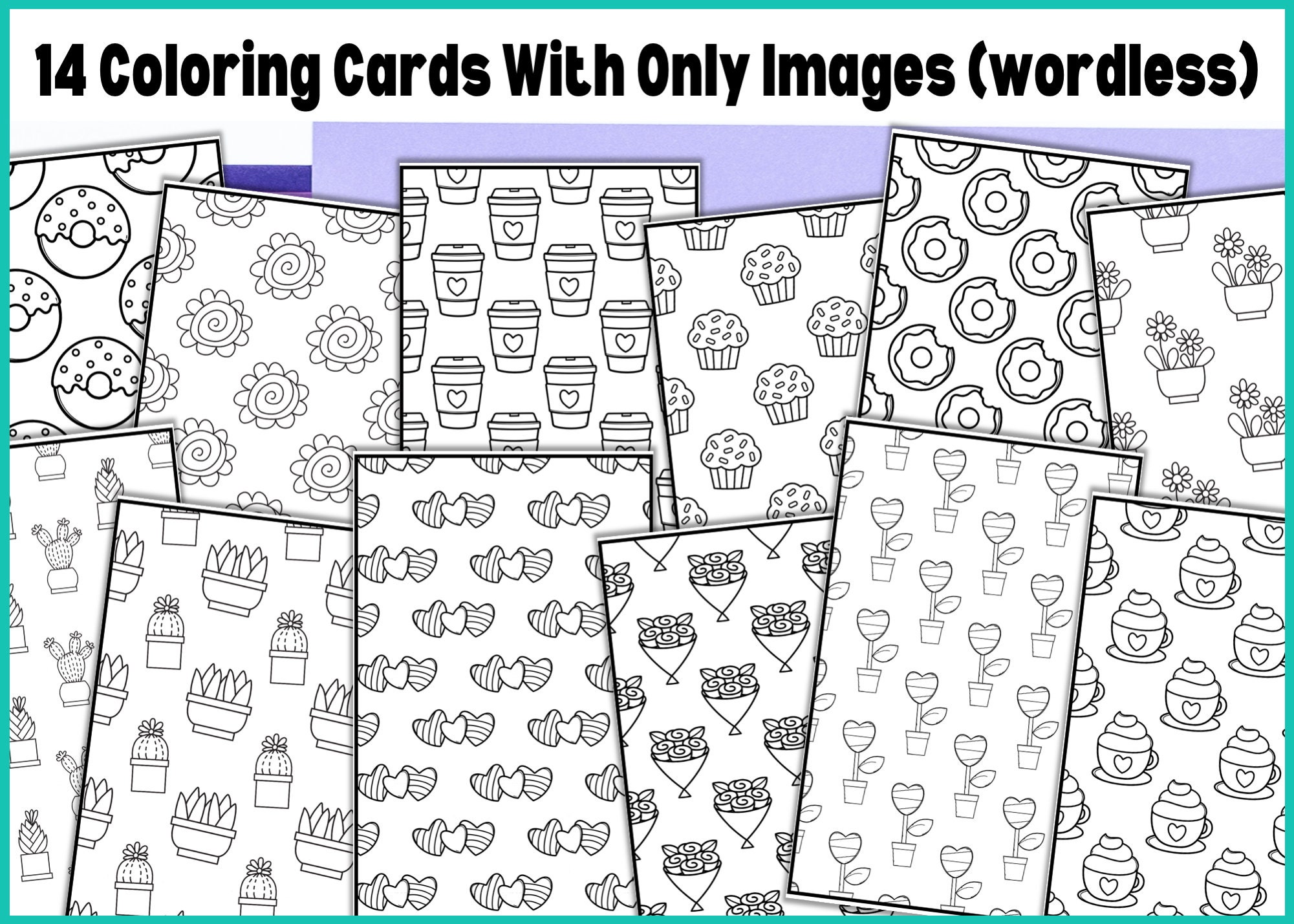 Mother's Day Coloring Cards, Mother's Day Coloring Pages, Kids Coloring