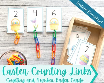 Easter Preschool One to One Counting Activity | Easter Counting With Links | Montessori