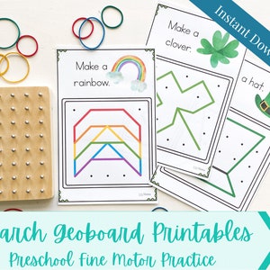 St. Patrick&#39;s Day Geoboard activities for preschool and kindergarten | Montessori Inspired | Preschool Fine Motor Activity