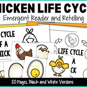 Chicken Life Cycle Emergent Reader-boek en activiteiten | Thuisschoolactiviteit | Voorschoolse les