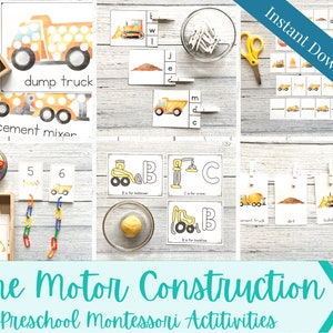 Preschool Construction Activities, Preschool Construction Bundle,  Montessori Construction, Fine Motor Activities, Toddler Activities