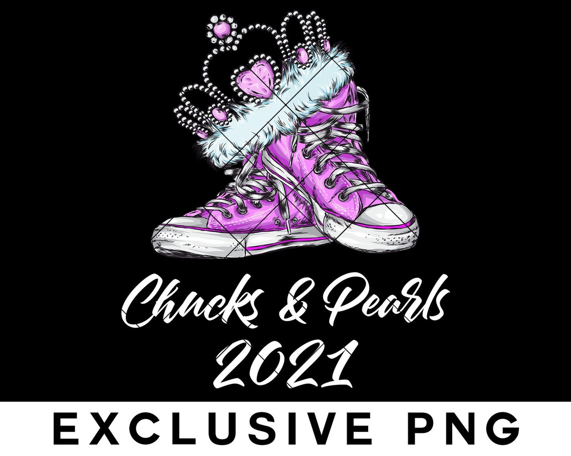 Chucks And Pearls PNG Pink Converse Pearl Crown Kamala Harris Etsy