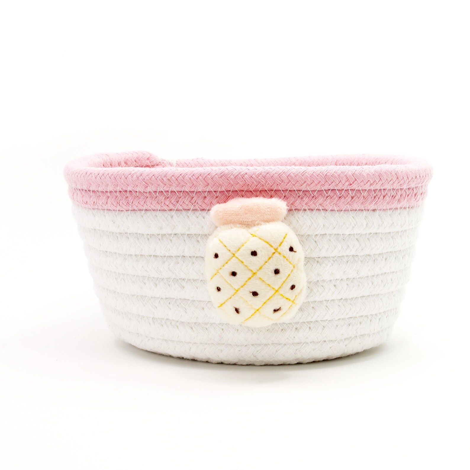Cotton Rope Basket Pink Round Rope Storage Basket Etsy
