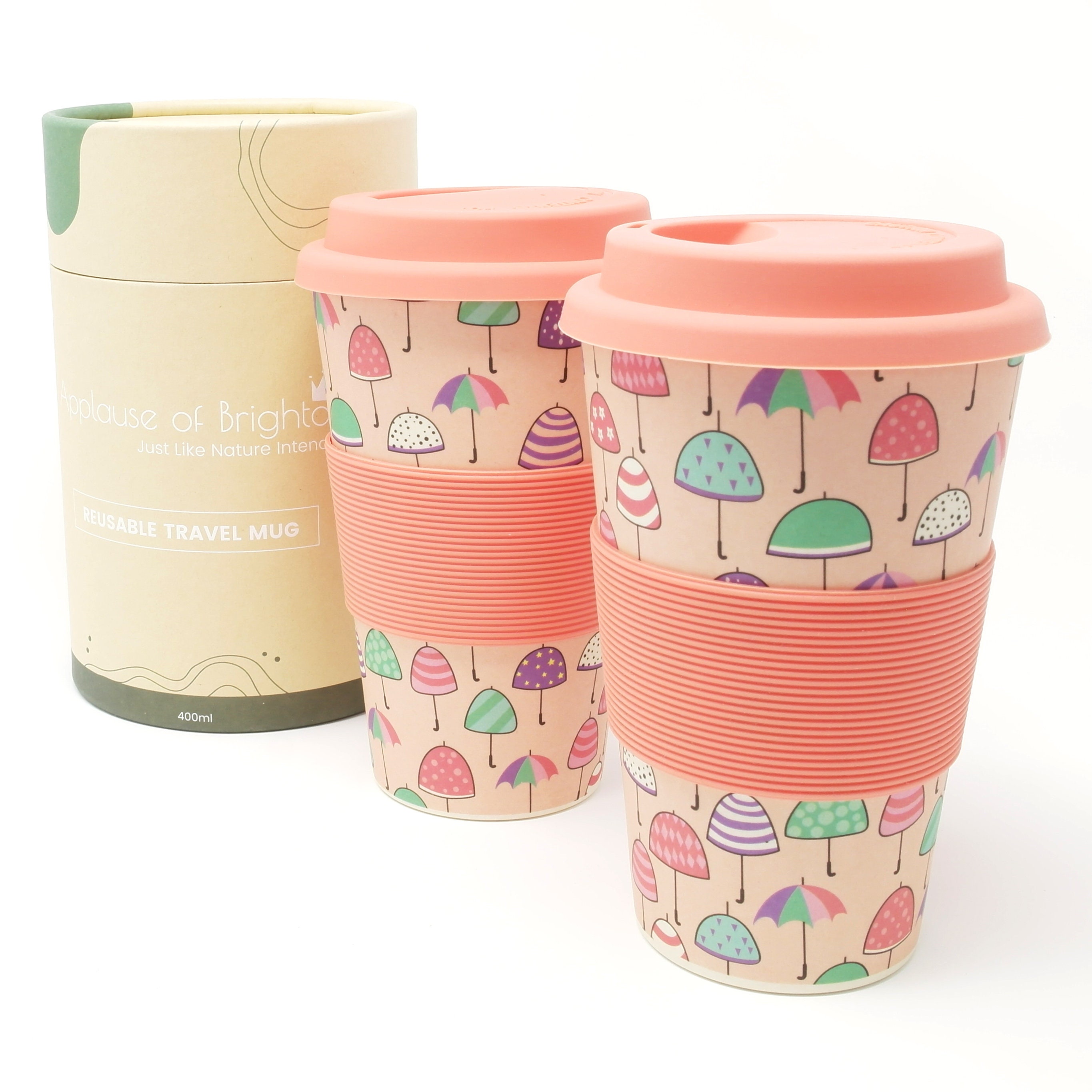 Reusable Travel Mug Set Two EcoFriendly Natural Bamboo Etsy