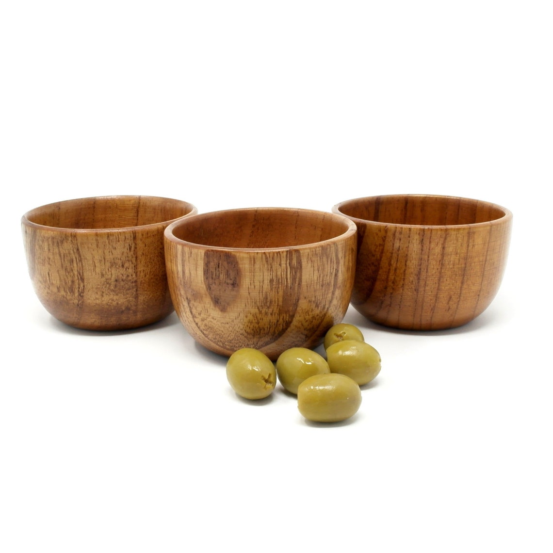 Wooden Dip Sauce Bowls With 20x20cm Tray Small Dipping Bowls Etsy