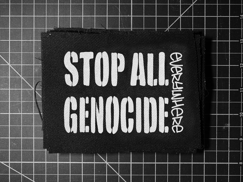 Genocide Patch Stop Genocide Denim Jacket Patch - Punk Political Canvas Patch - Etsy
