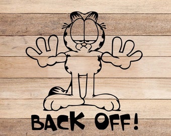 Garfield Car Sticker - Garfield Back Off Sticker - Car Window Graphic - Garfield Window Decal - Garfield - Bumper Sticker - Back Off