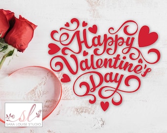 Happy Valentines Day Decal: Love Heart Vinyl Sticker