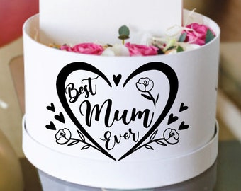 Best Mum Ever Decal - Mothers Day Vinyl Sticker - Cute Vinyl Labels - Mothers Day Sticker - Love Heart Sticker
