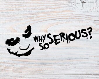 Finest-Folia 'Why So Serious?' Silver Metallic Film Sticker - Car Accessory K061
