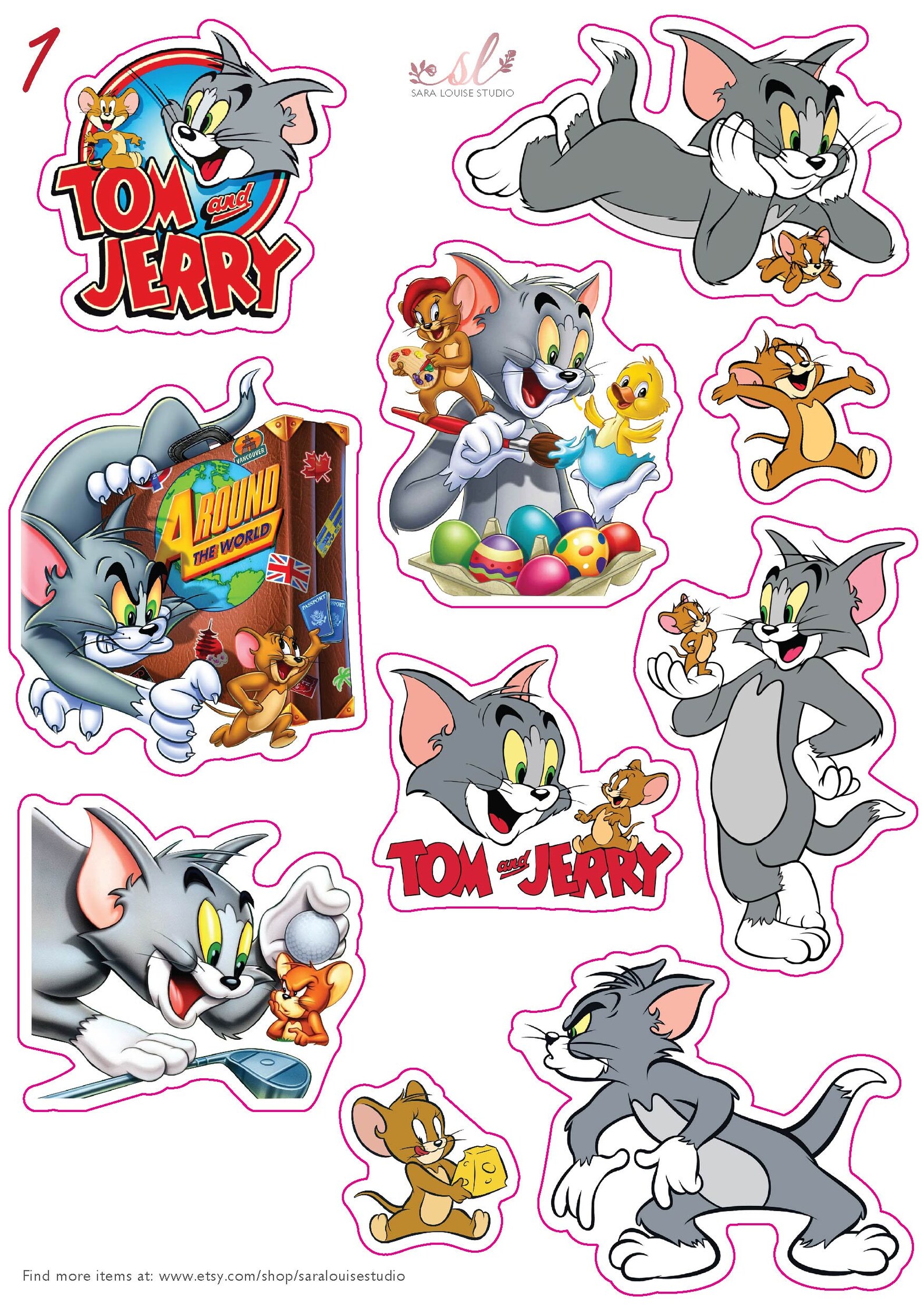 Tom & Jerry Stickers Waterproof Vinyl Stickers Sticker Etsy