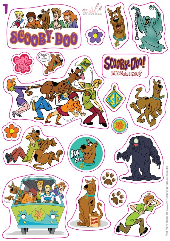 Scooby Doo Stickers Waterproof Vinyl Stickers Sticker Sheet