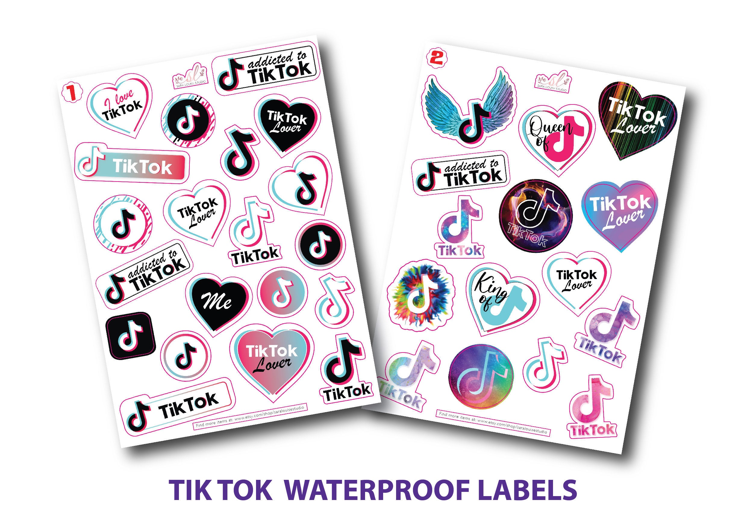 Tiktok Stickers Tiktok Decals Waterproof Labels Ideal Etsy UK